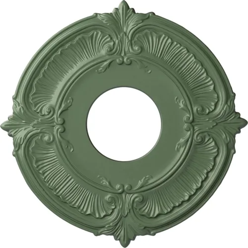 Miniatura 30 de Ekena Millwork CM12ATCGS Medallón de Techo Attica (Se Adapta a Doseles de hasta 3 1/2"), Pátina Verde Cobre Pintada a Mano