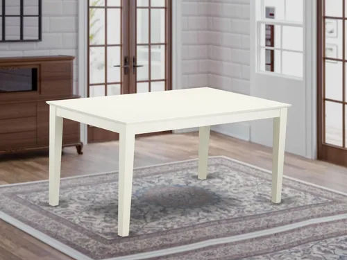 Miniatura 2 de East West Furniture CAT-LWH-S - Mesa de comedor Capri – una mesa rectangular de madera con patas resistentes, 36 x 60 pulgadas, color blanco lino