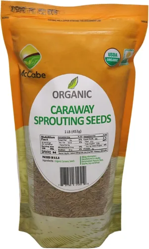 McCabe Semillas de germinación de alcaravea orgánicas, semillas de alcaravea para microverdes 1 libra, ricas en fibra y minerales, certificado USDA