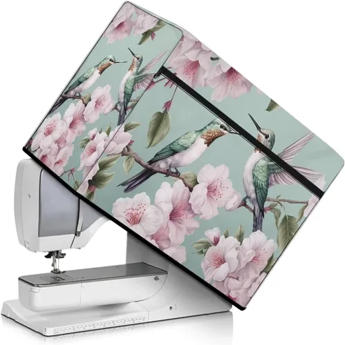 Miniatura 37 de Mumeson Cubierta antipolvo para máquina de coser de gatos negros con flores, para la mayoría de máquinas de coser estándar, plegable, duradera