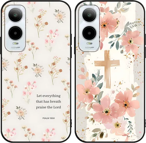 Miniatura 8 de Paquete de 2 Fundas de Teléfono con Lazo Rosa para Gabb Phone 4 6.1", Fundas con Patrón de Flores Florales con Lazo de Cinta Kawaii Lindo de Dibujos