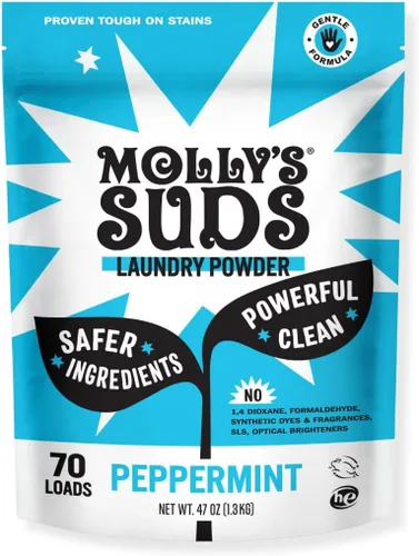 Miniatura 17 de Detergente Molly's Suds para ropa original en polvo Detergente en polvo para ropa limpia para pieles sensibles Ingredientes simples y efectivos