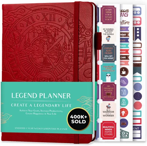 Miniatura 20 de Planificador Legend – planificador de vida semanal y mensual sin fecha para alcanzar tus objetivos y vivir feliz. Cuaderno organizador, diario