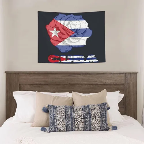 Miniatura 4 de Póster de tapiz con diseño de bandera de Cuba de 29 x 37 pulgadas, decoración del hogar, para colgar en la pared, dormitorio, fiesta, telón de fondo
