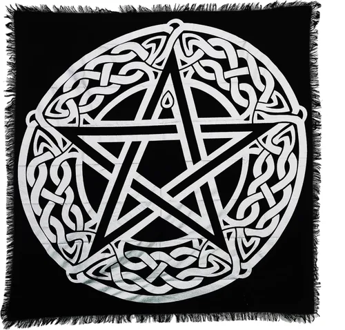 Indian Consigners Paño de altar celta pentagrama brujería Alter Tarot Spread Top Cloth Wiccan Square Spiritual 18 por 18 Sagrado (Pentagrama Celta