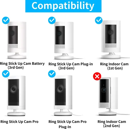 Miniatura 2 de Paquete de 2 Soportes de Pared de Seguridad Ajustables para Cámara Ring y Stick Up Cam con Batería, Soporte de Montaje Interior/Exterior para Arlo