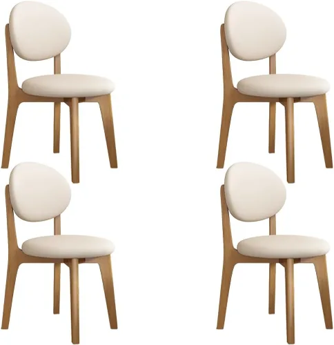Miniatura 48 de YVYKFZD Juego de sillas de comedor, sillas de cocina de madera maciza, silla de comedor de granja con respaldo curvo, silla tapizada de cuero