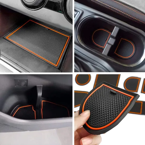 Miniatura 7 de Auovo - Alfombrillas antipolvo para puertas de Subaru Crosstrek y Impreza, modelos 2018-2023. Insertos para revestimientos de puerta, portavasos