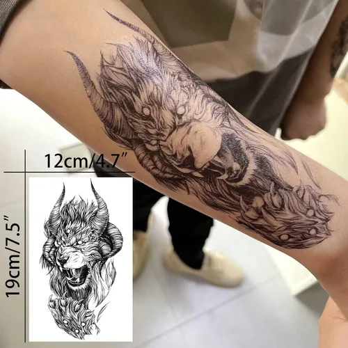 Miniatura 2 de Aresvns Calcomanías de tatuaje temporales realistas, 16 hojas de tatuajes falsos para hombres o mujeres con 8 hojas de tatuajes negros pequeños