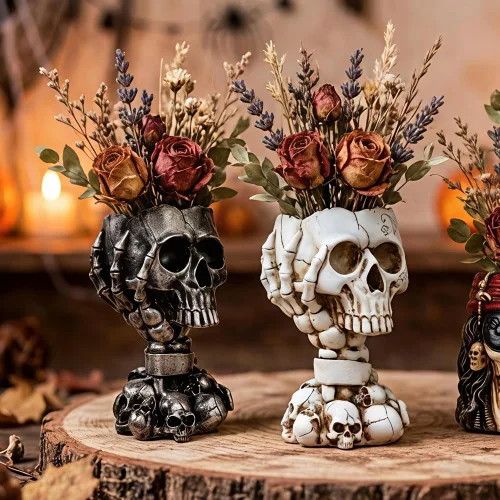 Miniatura 7 de Maceta LovTocTic de Cráneo, Macetas Góticas para Decoraciones de Halloween Plantas de Interior/Exterior, Macetas de Flores Góticas, Macetas