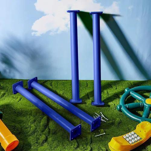 Miniatura 6 de Dunzy Paquete de 12 Barras de Mono Accesorios para Columpios Varillas Juego de Peldaños de Escalera Kit de Herrajes Barras de Mono de Acero con Azul