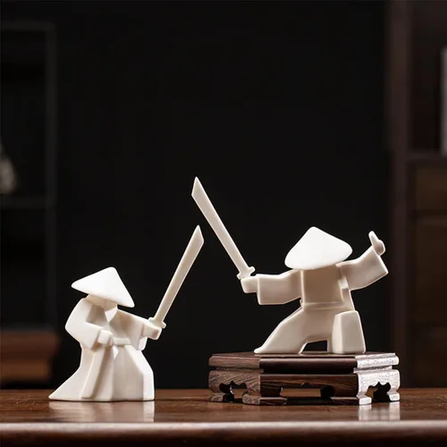 Miniatura 12 de LYART Estatua de guerrero de mascotas de té, accesorios de adorno de té, decoración de té de Kung Fu, regalo para casa y oficina, regalo del día