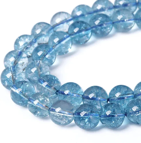 Miniatura 23 de 45 cuentas de turquesa de 0.315 pulgadas con concha de howlita azul perla y turquesa cuentas de piedra para hacer joyas, pulseras, collares, aretes