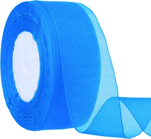 Miniatura 16 de Hapeper Cinta de organza transparente de 1-1/2 pulgadas, 50 yardas/rollo (Azul Lago)