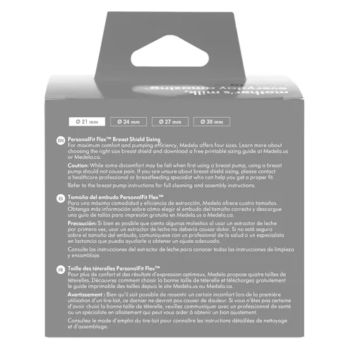 Miniatura 4 de Medela PersonalFit Flex - Protectores de pecho Paquete de 2 bridas pequeñas de extractor de leche de 0.945 in Fabricado sin BPA Formado