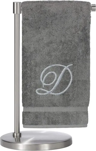 Miniatura 64 de Script R - Toalla de baño con monograma, regalo personalizado, 27 x 54 pulgadas, juego de 1 toalla bordada con texto dorado, 100% algodón turco