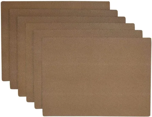 Miniatura 22 de Juego de 4 manteles individuales rectangulares de vinilo Tan Dot