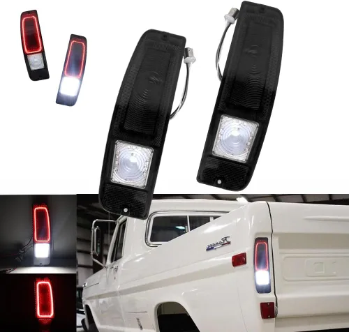 Para lentes negras Ford Styleside F100/250/350 TRUCK,1967-1974 Ford Econoline E100/200/300,1967-1977 Ford Bronco Luz trasera