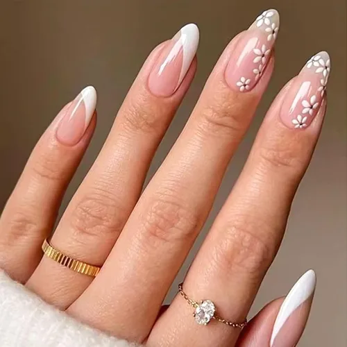 Miniatura 40 de Uñas postizas a presión marrón café, uñas postizas medianas de almendra, color sólido, cobertura completa, uñas postizas artificiales brillantes