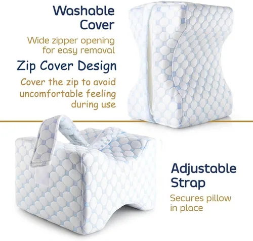 Miniatura 3 de Almohada ergonómica de espuma viscoelástica prémium para las piernas para dormir de lado, soporte y alineación de cadera, alivia la parte inferior