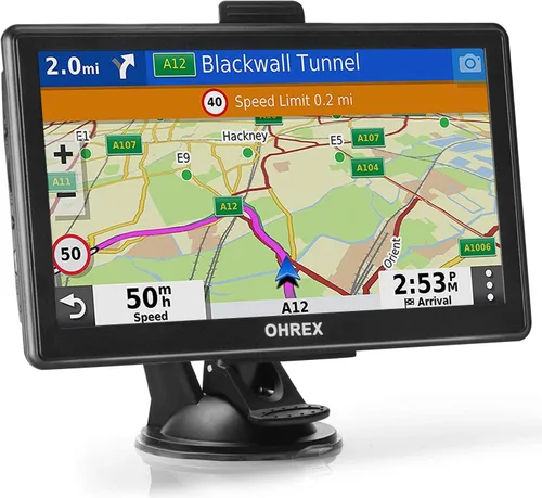 Miniatura 8 de Navegación GPS para coche y autocaravana, GPS de 7 pulgadas de pantalla táctil del vehículo, mapas gratuitos de por vida de América del Norte USA