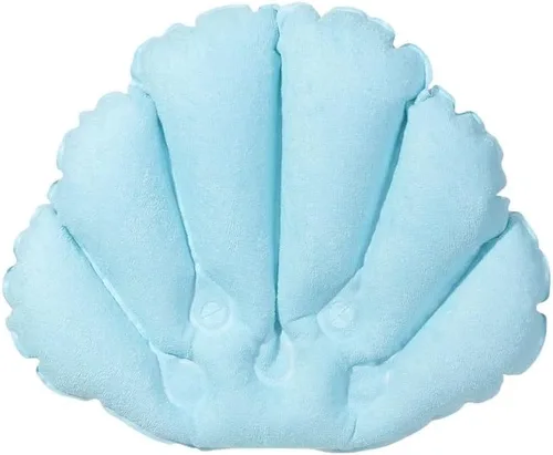 Almohada de baño inflable suave en forma de abanico, soporte para el cuello con ventosas, cojín de spa, cojín de bañera, 3 colores, nuevo, almohada