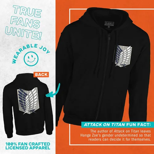 Miniatura 5 de Ripple Junction Attack on Titan Survey Corps Adult Unisex Zip Hoodie