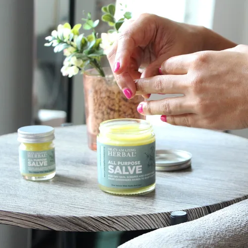 Miniatura 4 de Ora's Amazing Herbal Salvamento multiusos, bálsamo curativo para la piel con árbol de té, caléndula de consuelda, plátano, tomillo, cera de abejas
