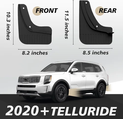 Miniatura 2 de Muslogy Protectores de barro compatibles con Kia Telluride 2020-2025 2026, accesorios protectores de barro delanteros y traseros, 4 unidades sin