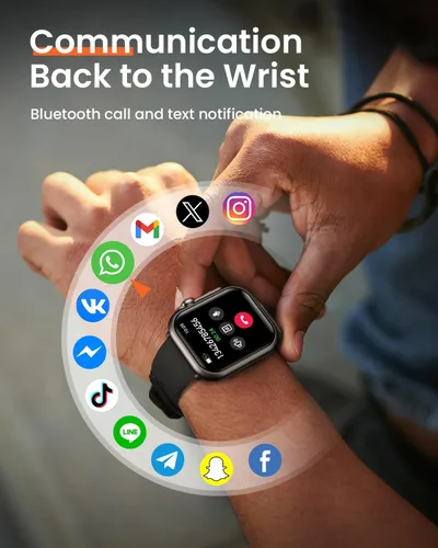 Miniatura 3 de Reloj inteligente para mujer para iPhone Android: 1.85 "Smartwatch con marca/respuesta de llamada de sueño, frecuencia cardíaca SpO2, monitor
