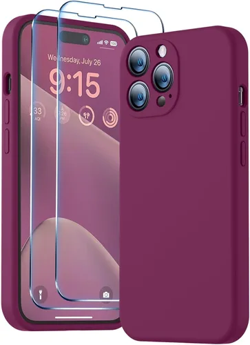 Miniatura 42 de BossKiss Funda compatible con iPhone 13 Pro, silicona de alta calidad mejorada [protección de cámara] [2 protectores de pantalla]