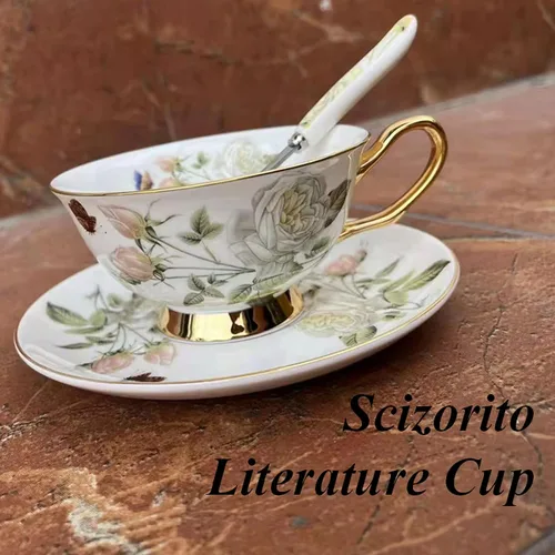 Miniatura 2 de Honorable Taza de café, capuchino, taza de té, con platillo para leche, porcelana de hueso fino, esmalte reactivo, 6.8 onzas-1 unidad