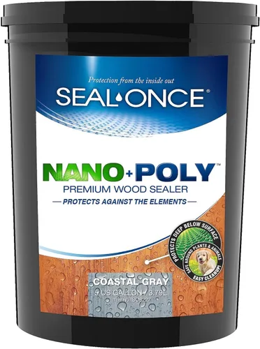 Miniatura 11 de Sellador Seal-Once Nano+Poly de madera penetrante con poliuretano, sellador impermeable de alta calidad, 1 galón, cedro bronce Sellador
