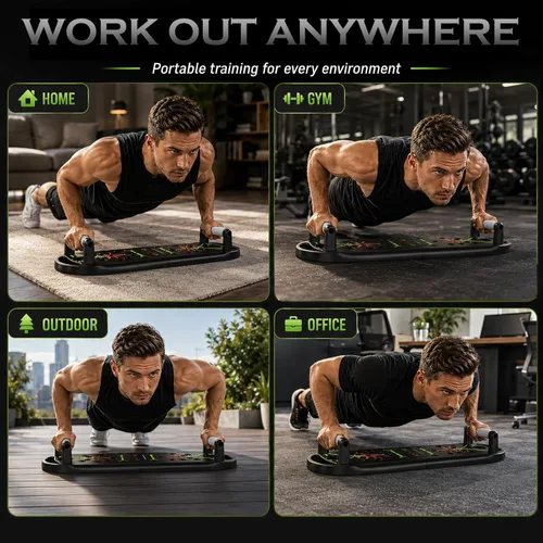 Miniatura 7 de JLoibao Push Up Board Fitness, Portable Pushup Board for Men, Foldable Push up Bar, Workout Home Gym Equipment, 20 in 1 Exercise Pushup Handles for