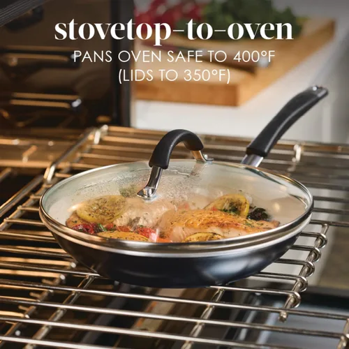 Miniatura 4 de Rachael Ray Cucina - Juego de utensilios de cocina de cerámica, 13 piezas, ollas y sartenes de cerámica con sartenes antiadherentes, sartén