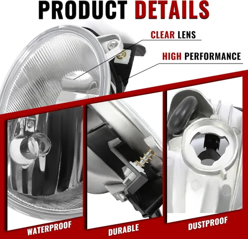Miniatura 5 de Luz antiniebla HECASA compatible con Honda Pilot 2009-2011 Reemplazo para 33901SZA305 HO2595100 33951SZA305 HO2594100 Luz antiniebla de conducción