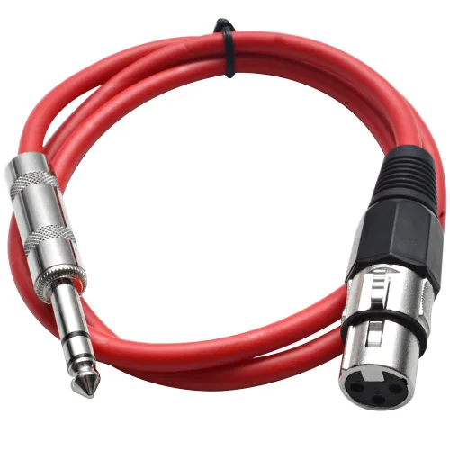 Miniatura 27 de Seismic Audio - SATRXL-F2 - Cable de conexión XLR naranja de 2 pies hembra a 1/4" TRS