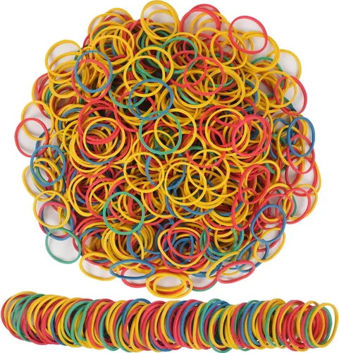 Miniatura 2 de AMUU Bandas de Goma 750pcs Banda Elástica de Color Tamaño 25mm 1 Pulgada Bandas de Goma Pequeñas para Suministros de Oficina, Escuela, Hogar