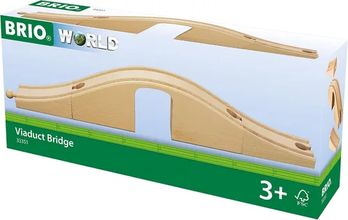 Miniatura 6 de Brio 33772 Paquete especial de rieles 50 piezas de pistas de madera y accesorios de tren para niños de 3 años en adelante y puente de viaducto