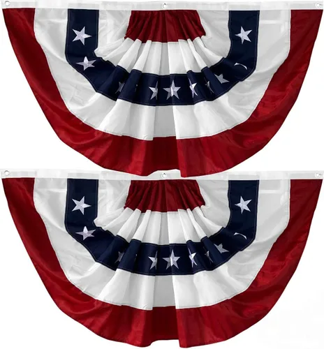 Miniatura 8 de Bandera de Estados Unidos plisada para exteriores, de 2 x 4 pies, bandera bordada con estrellas en Estados Unidos, de nailon Oxford para patriótica