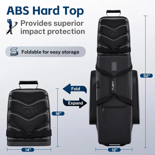 Miniatura 2 de APTY - Bolsa de viaje para palos de golf con funda rígida, con ruedas, acolchada, para equipaje de línea aérea - con cerradura combo integrada
