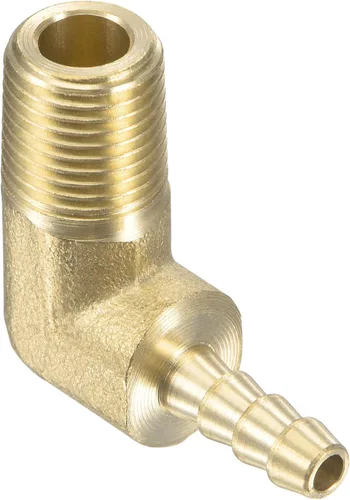 Miniatura 10 de M METERXITY Accesorios de púas de manguera de latón - Codo de 90 grados Conector de tubo de latón de 1/4 de pulgada Aplicar al gas de agua