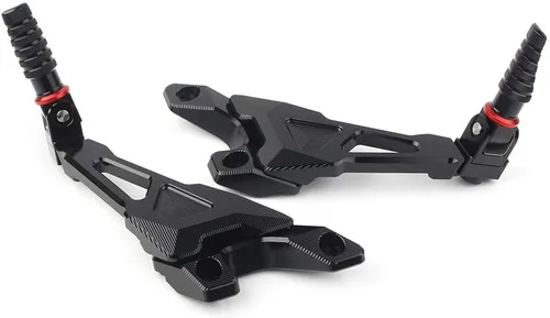 Miniatura 5 de Reposapiés trasero para motocicleta, pedales de pasajero, conjunto de clavijas para BMW S1000RR 2010-2018, color negro