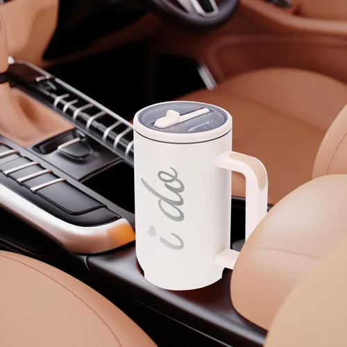 Miniatura 6 de Regalos de despedida de soltera para novia, vaso de 40 onzas con tapa de asa, pajitas de acero inoxidable para esposa, boda, compromiso, despedida