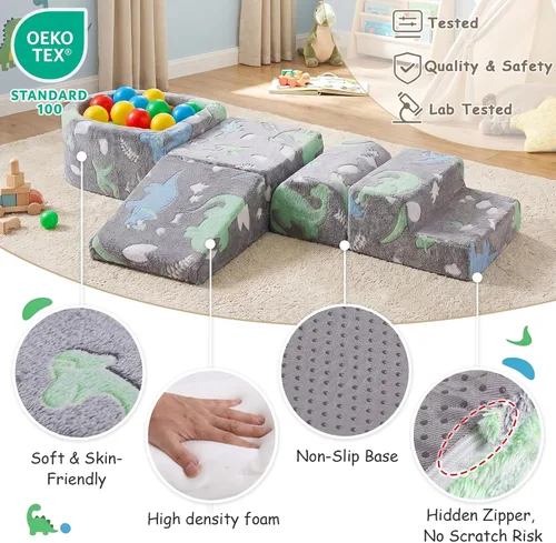 Miniatura 4 de Tiita Juego de 5 piezas para escalar y gatear para bebés, bloque de escalada de espuma para niños con pozo de bolas pequeño, escalador suave