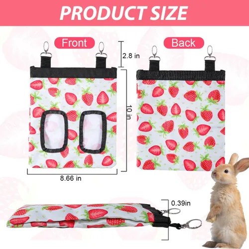 Miniatura 4 de DZWLKJ Comedero para heno para conejillos de indias, poliéster 600D, bolsa de alimentación de heno para conejos, S de 10 x 8 x 0.4 pulgadas