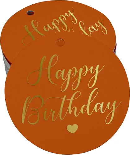 Miniatura 12 de Etiqueta de papel para colgar con texto en inglés «Happy Birthday» (50 unidades)