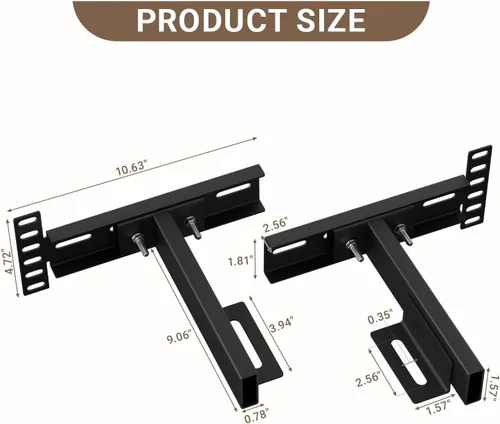 Miniatura 2 de Soportes de cabecera de cama ajustables, soportes de cabecera ajustables para marco de cama de metal, base de cama con kit de extensión de estribo
