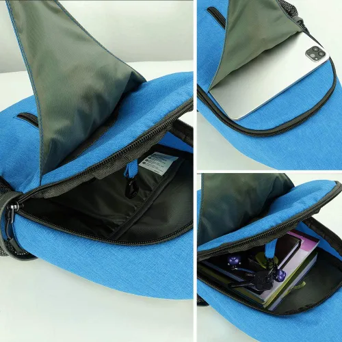 Miniatura 136 de WATERFLY Bolsa pequeña de senderismo: mochila cruzada para el pecho, mochila para hombres y mujeres con correa de hombro agradable a la piel