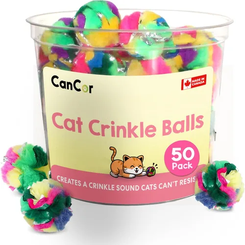 Miniatura 7 de Paquete de 4 bolas de juguete arrugadas para gatos Juguetes suaves para gatos y gatitos de interior Acetato de grado alimenticio más seguro que